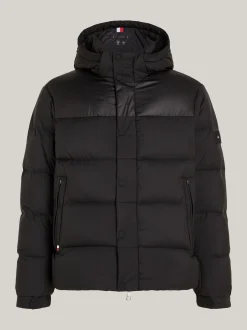 Kurtki & Płaszcze*Tommy Hilfiger Puchowa Kurtka Z Kapturem BLACK