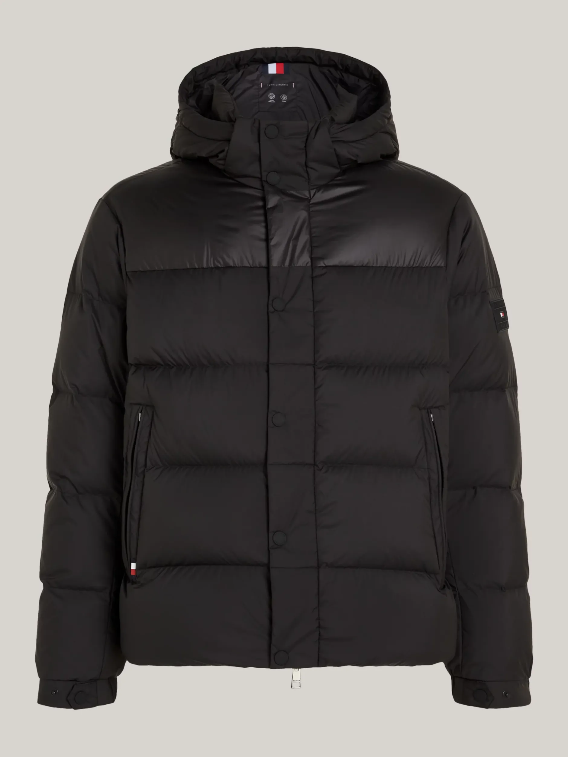 Kurtki & Płaszcze*Tommy Hilfiger Puchowa Kurtka Z Kapturem BLACK