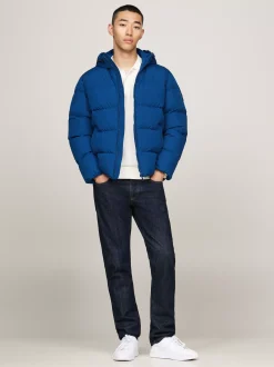 Kurtki & Płaszcze*Tommy Hilfiger Puchowa Kurtka Z Kapturem DEEP INDIGO