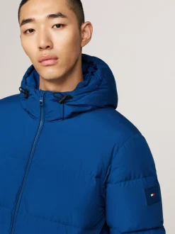 Kurtki & Płaszcze*Tommy Hilfiger Puchowa Kurtka Z Kapturem DEEP INDIGO