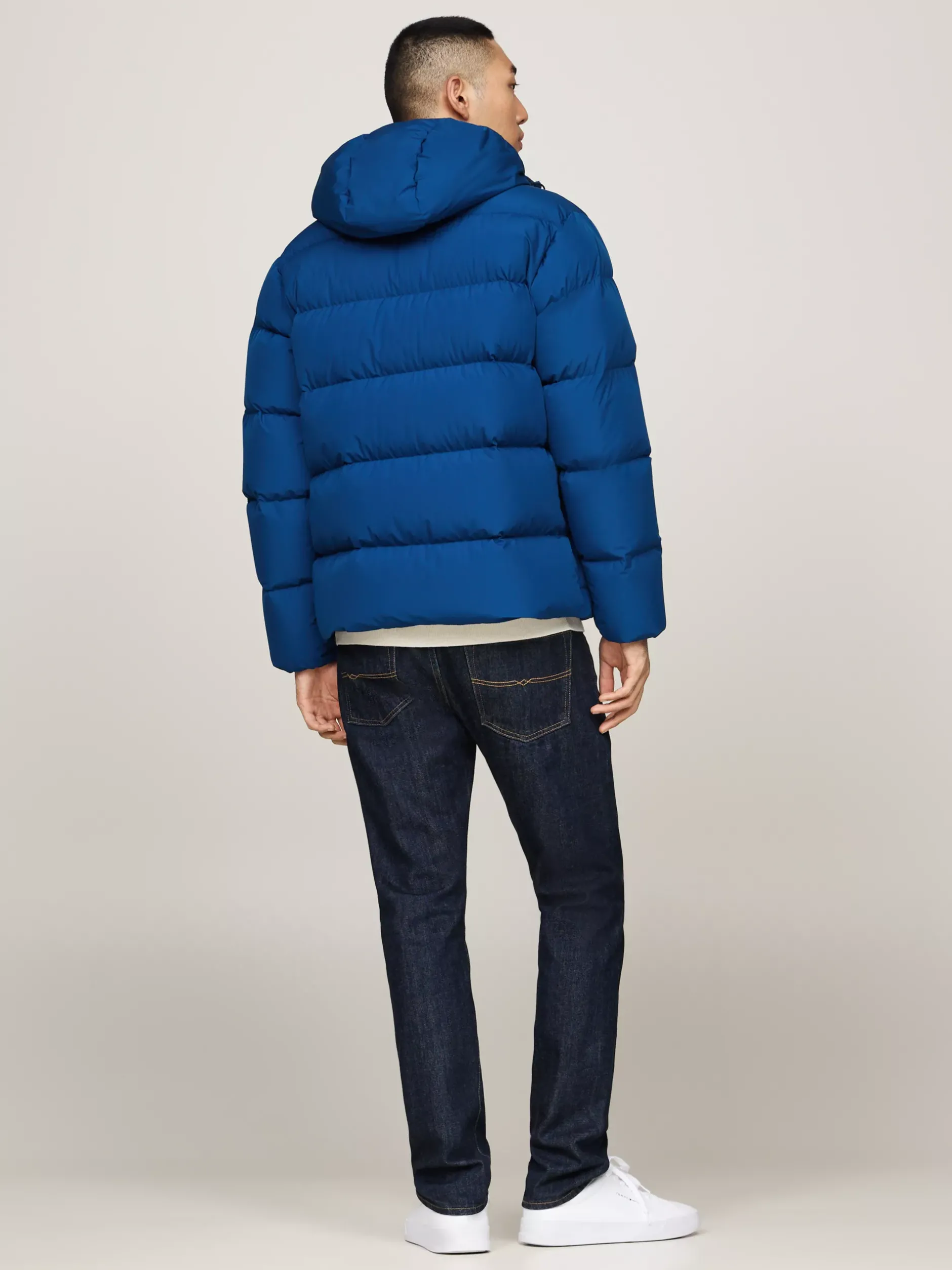 Kurtki & Płaszcze*Tommy Hilfiger Puchowa Kurtka Z Kapturem DEEP INDIGO