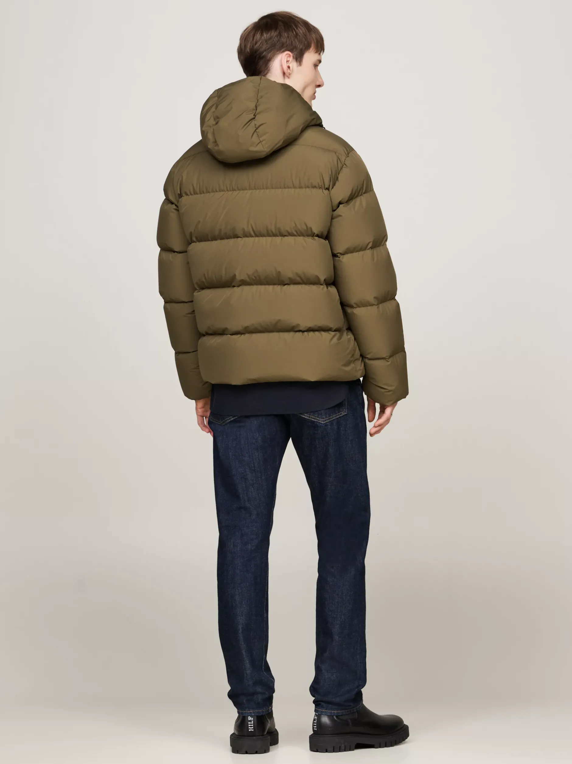 Kurtki & Płaszcze*Tommy Hilfiger Puchowa Kurtka Z Kapturem ARMY GREEN