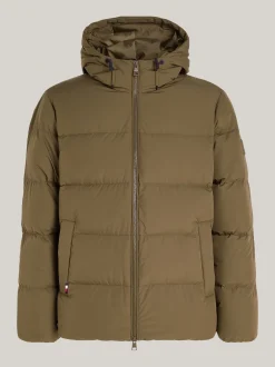 Kurtki & Płaszcze*Tommy Hilfiger Puchowa Kurtka Z Kapturem ARMY GREEN