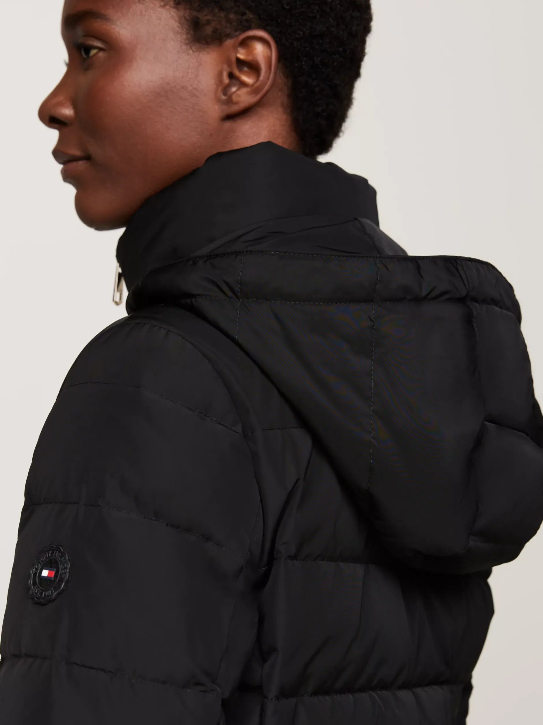 Kurtki & Płaszcze*Tommy Hilfiger Puchowa Kurtka Z Kapturem BLACK