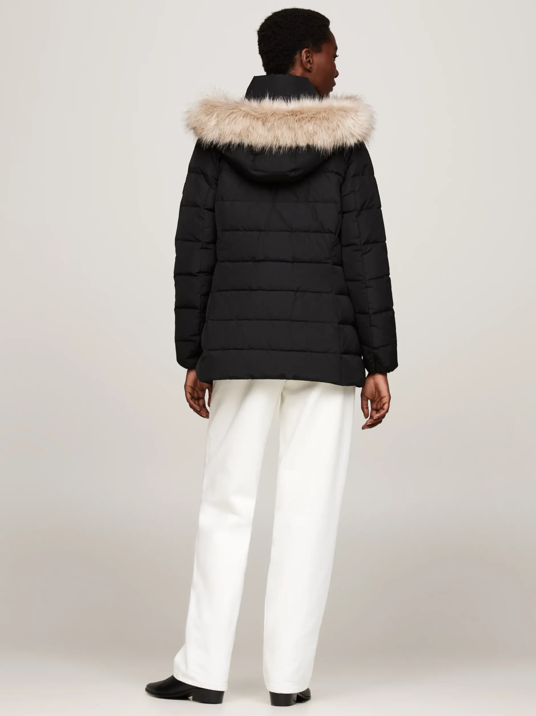 Kurtki & Płaszcze*Tommy Hilfiger Puchowa Kurtka Z Kapturem BLACK