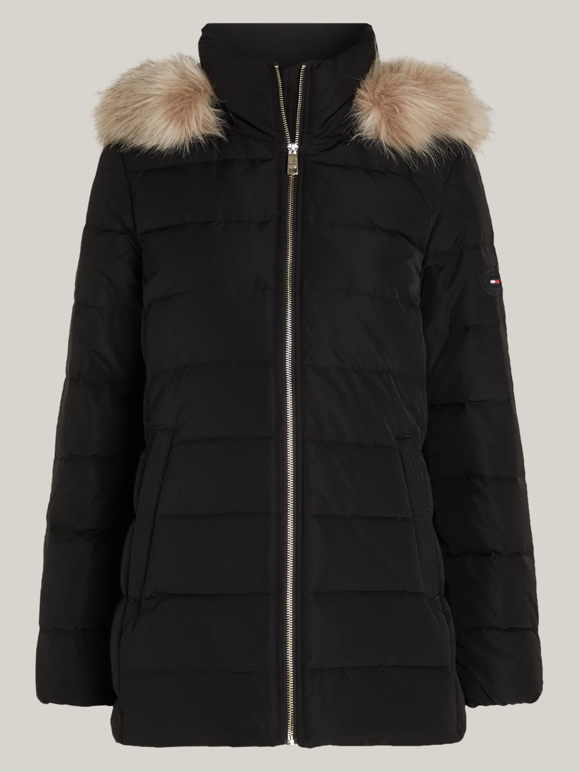 Kurtki & Płaszcze*Tommy Hilfiger Puchowa Kurtka Z Kapturem BLACK