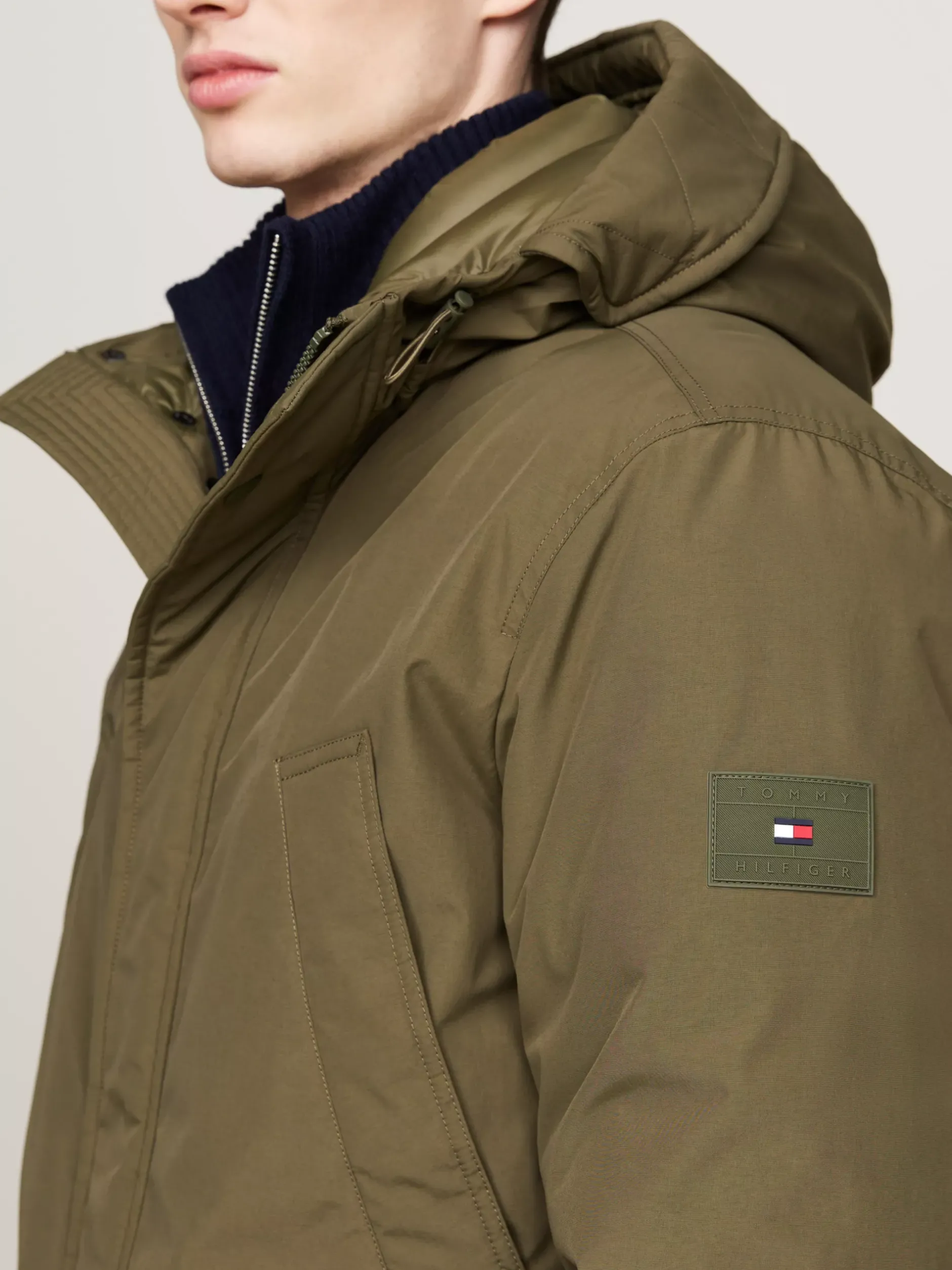 Kurtki & Płaszcze*Tommy Hilfiger Puchowa Parka Rockie Z Kapturem ARMY GREEN