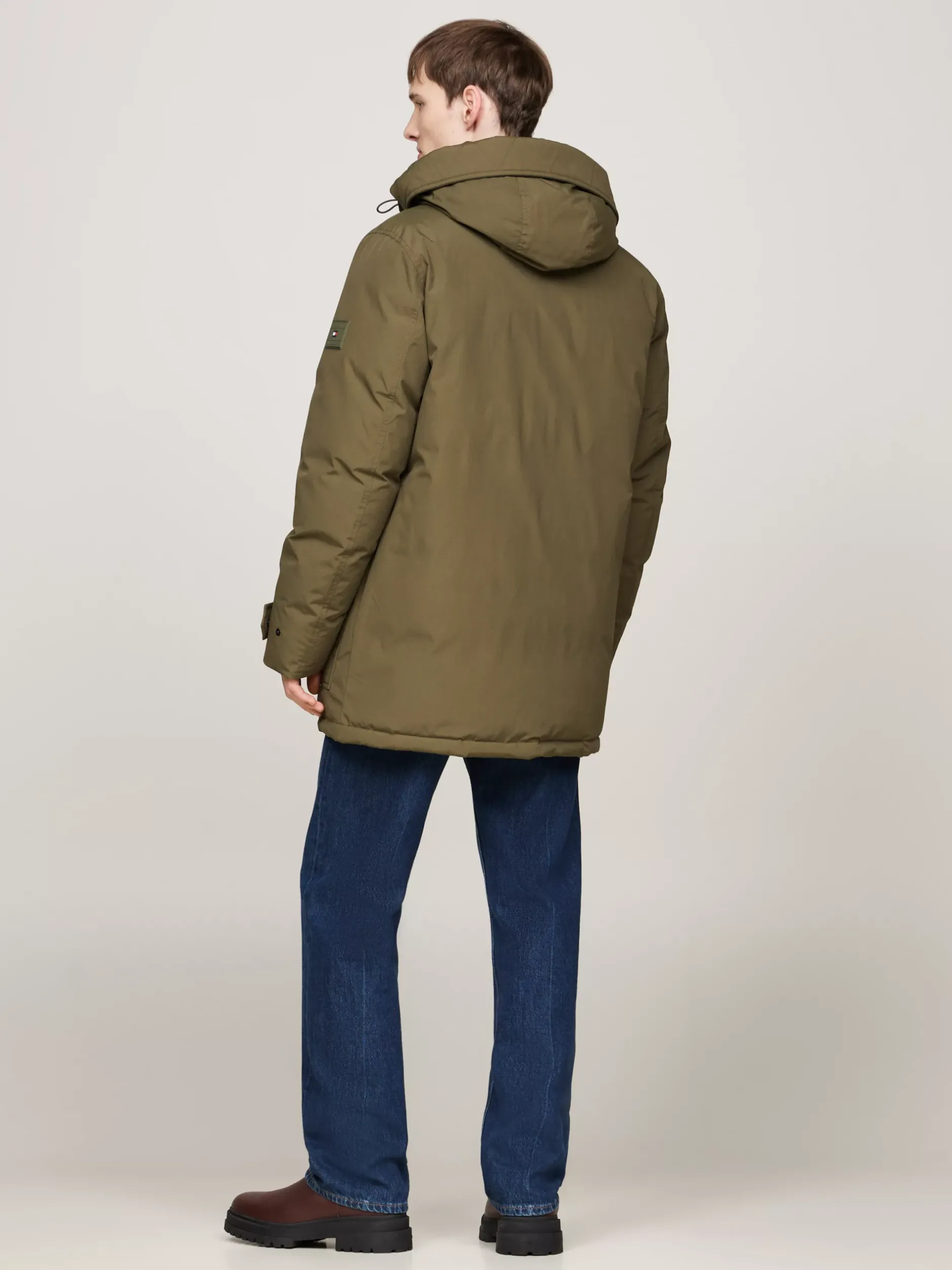 Kurtki & Płaszcze*Tommy Hilfiger Puchowa Parka Rockie Z Kapturem ARMY GREEN