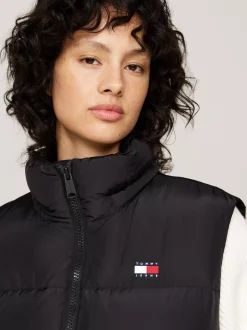 Kurtki & Płaszcze*Tommy Hilfiger Puchowy Bezrękawnik Alaska Z Kapturem BLACK