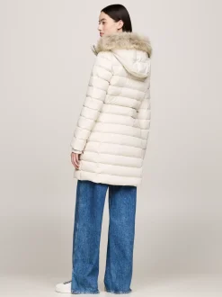 Kurtki & Płaszcze*Tommy Hilfiger Puchowy Płaszcz Z Kapturem NEWSPRINT