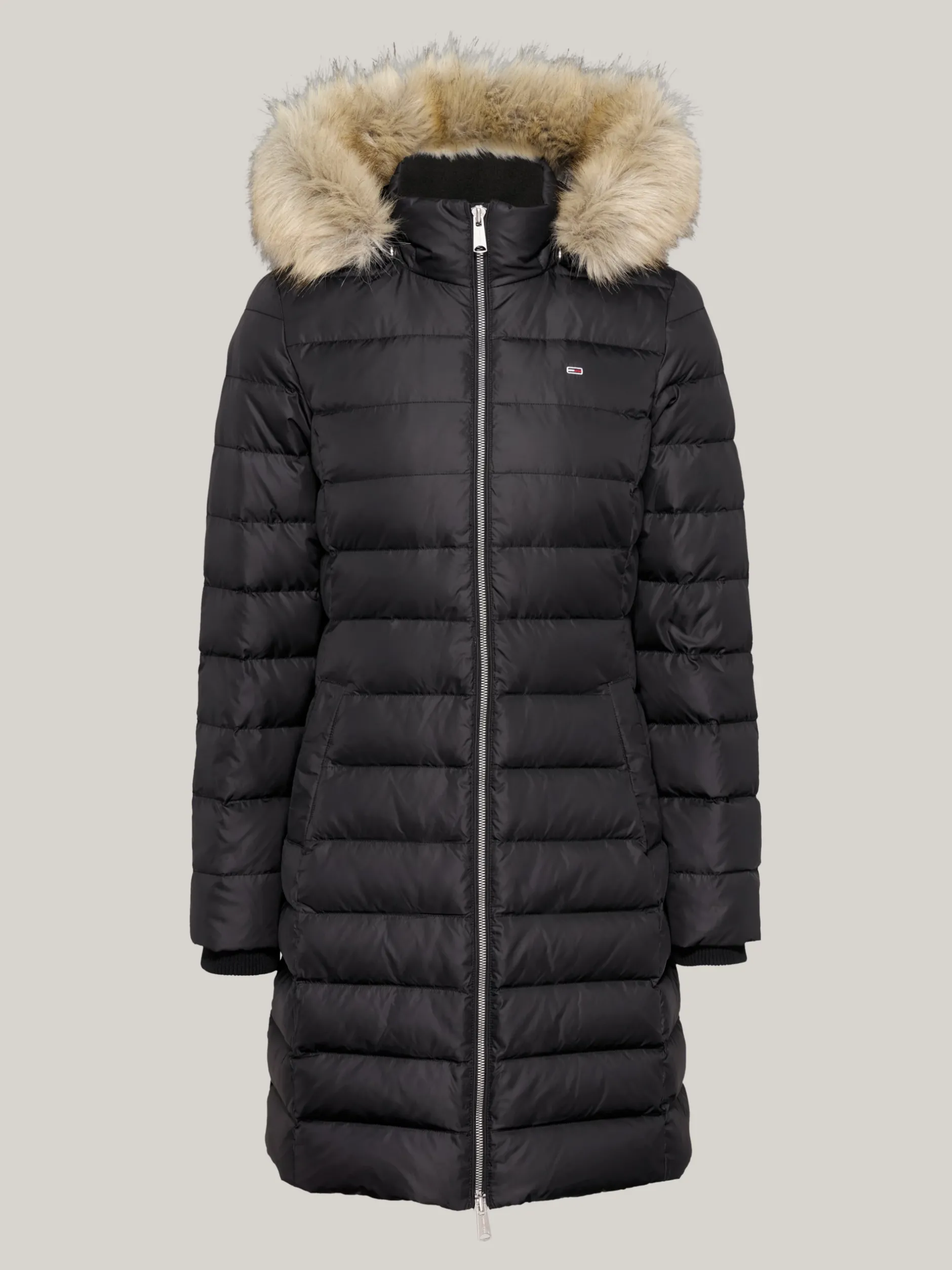 Kurtki & Płaszcze*Tommy Hilfiger Puchowy Płaszcz Z Kapturem BLACK
