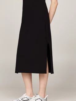 Sukienki*Tommy Hilfiger Pudełkowa Sukienka Maxi Bez Rękawów Z Naszywką BLACK