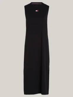 Sukienki*Tommy Hilfiger Pudełkowa Sukienka Maxi Bez Rękawów Z Naszywką BLACK