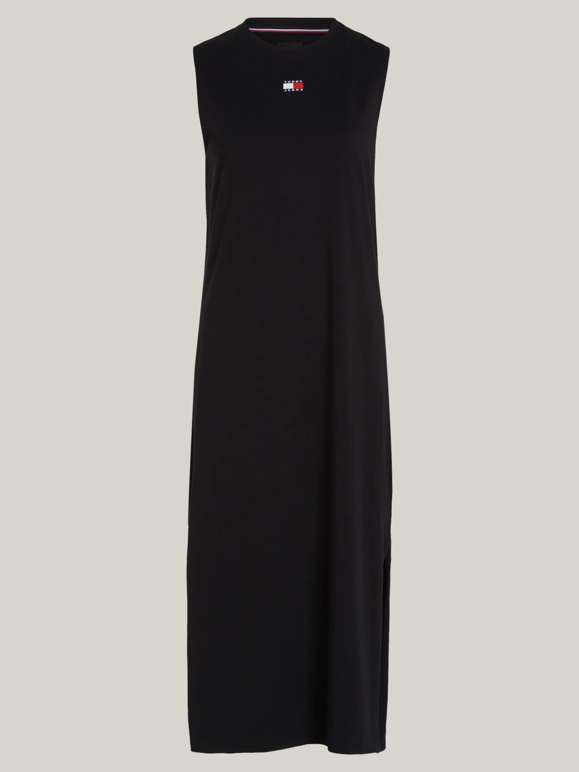 Sukienki*Tommy Hilfiger Pudełkowa Sukienka Maxi Bez Rękawów Z Naszywką BLACK