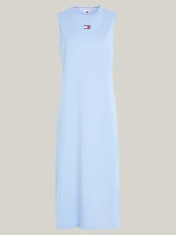 Sukienki*Tommy Hilfiger Pudełkowa Sukienka Maxi Bez Rękawów Z Naszywką WESTSIDE BLUE
