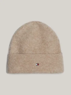 Czapki I Szaliki|Czapki*Tommy Hilfiger Puszysta Czapka Beanie Essential Z Flagą BEIGE