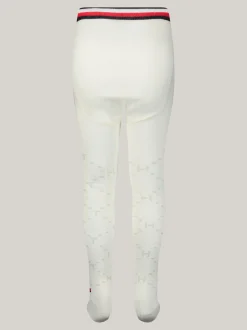 Bielizna & Skarpetki|Underwear & Socks*Tommy Hilfiger Rajstopy We Wzór W Monogramy TH OFF WHITE