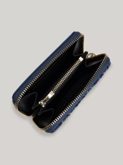 Portfele & Breloczki Do Kluczy*Tommy Hilfiger Średni Portfel Zapinany Na Zamek FOSSIL BLUE MONO