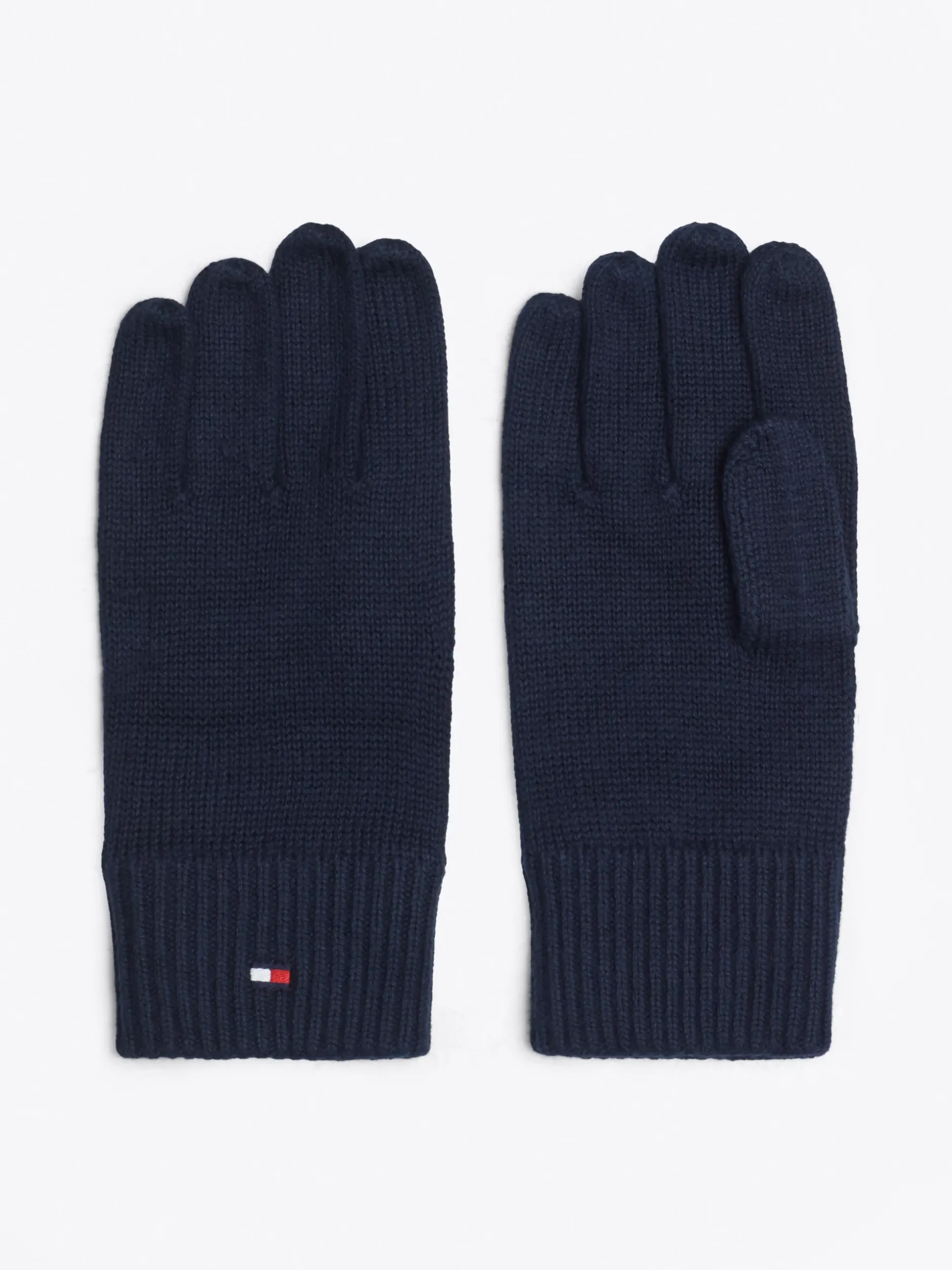 Czapki I Szaliki*Tommy Hilfiger Rękawiczki Z Haftem Z Logo Hilfiger SPACE BLUE