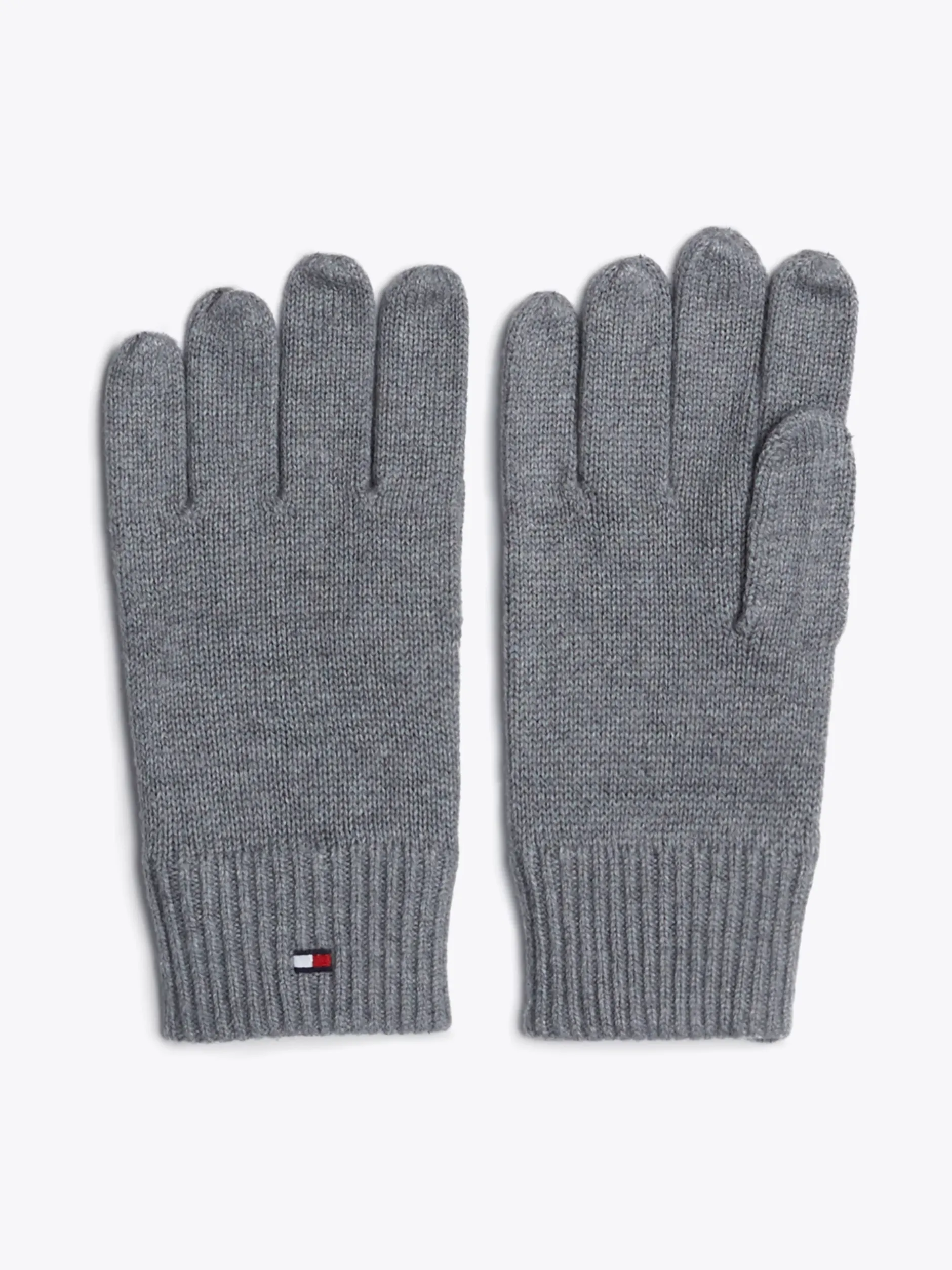 Czapki I Szaliki*Tommy Hilfiger Rękawiczki Z Haftem Z Logo Hilfiger MID GREY HEATHER