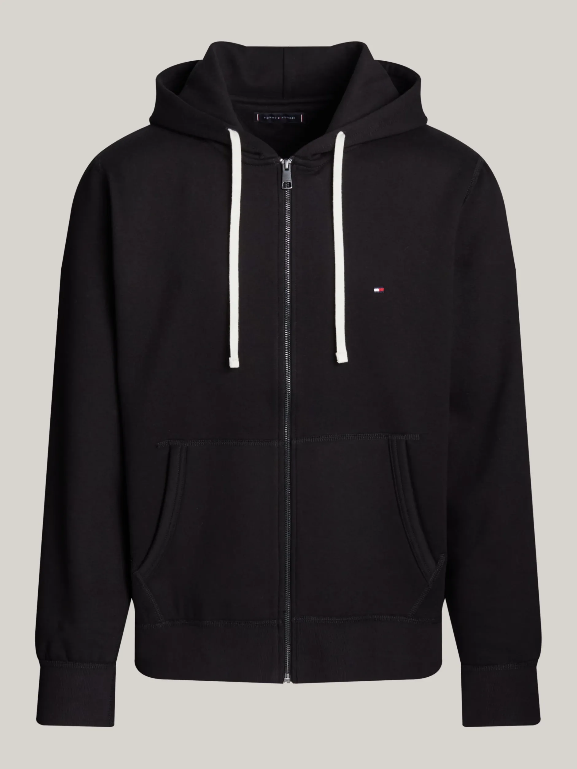 Bluzy Dresowe & Z Kapturem*Tommy Hilfiger Rozpinana Bluza Dzianinowa Z Kapturem BLACK