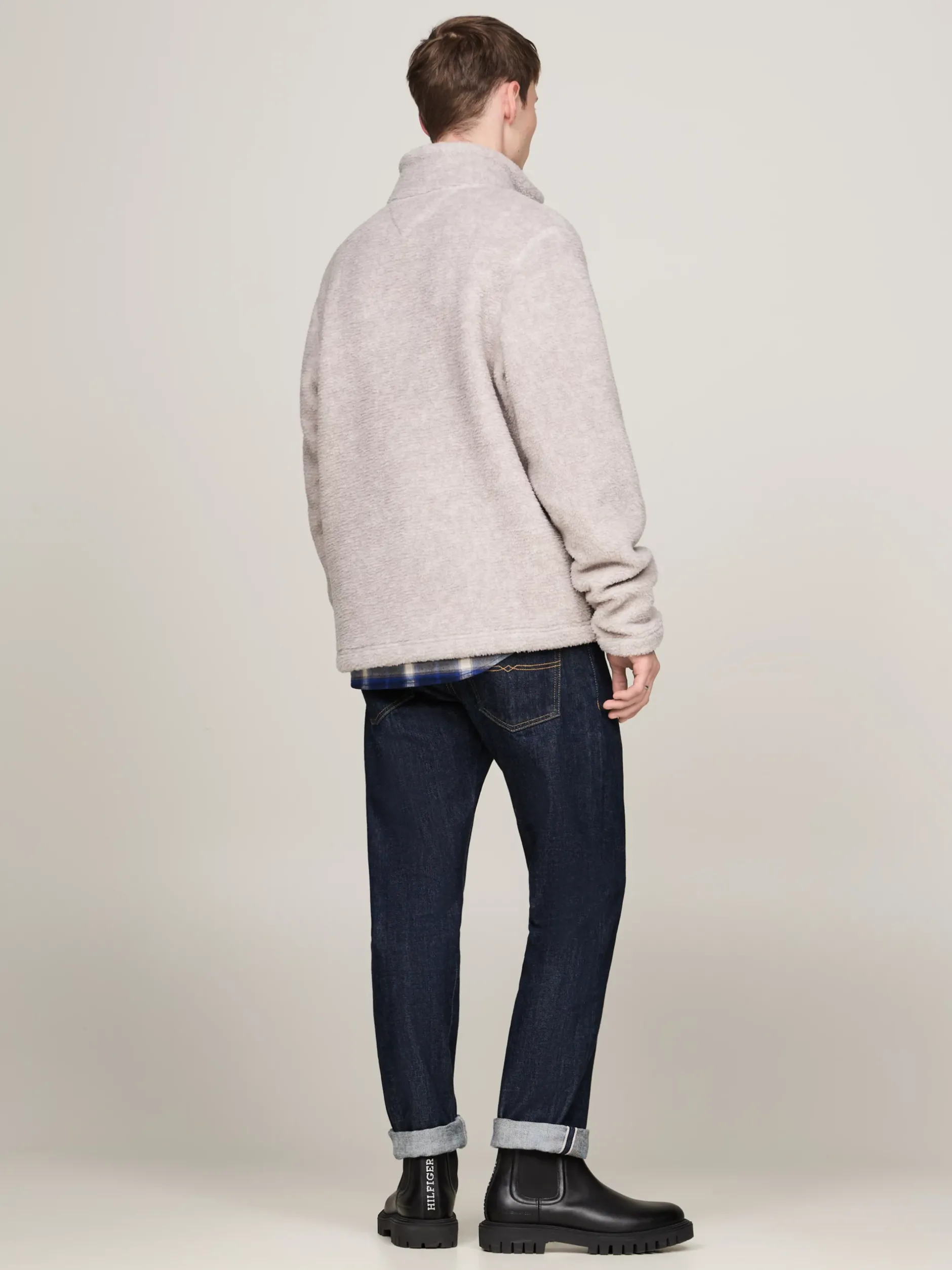 Bluzy Dresowe & Z Kapturem*Tommy Hilfiger Rozpinana Bluza Z Teksturowanej Dzianiny HEATHERED PEBBLE