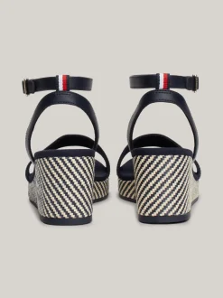 Sandały*Tommy Hilfiger Sandały Na Koturnach Z Rafii SPACE BLUE