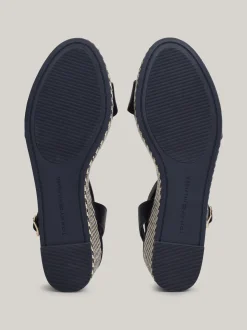 Sandały*Tommy Hilfiger Sandały Na Koturnach Z Rafii SPACE BLUE