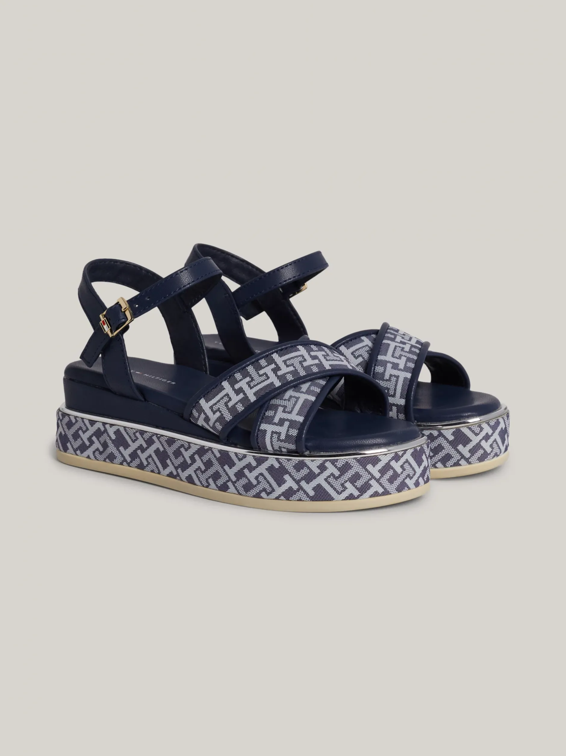 Obuwie I Akcesoria*Tommy Hilfiger Sandały Na Platformie Z Monogramem TH DENIM/BLUE