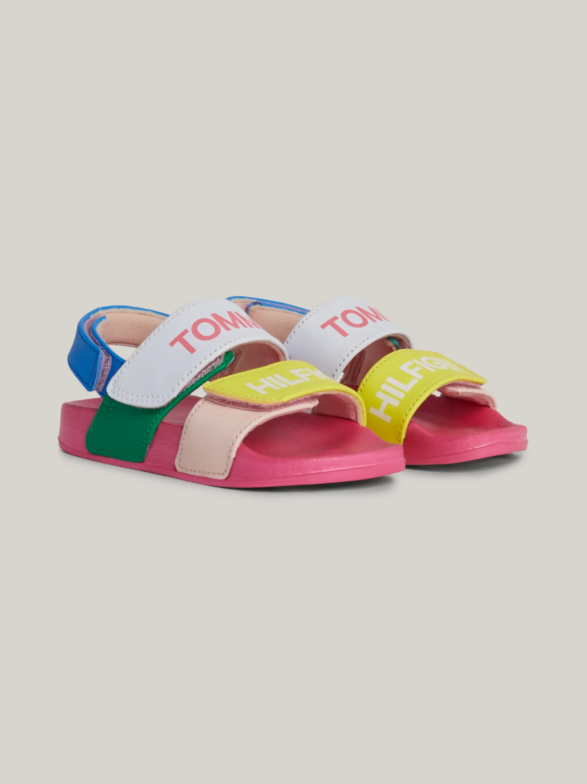 Obuwie I Akcesoria*Tommy Hilfiger Sandały W Bloki Kolorów Z Paskami Na Rzep I Logo MULTICOLOR