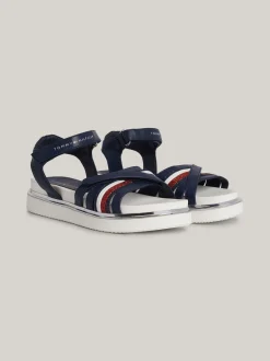 Obuwie I Akcesoria*Tommy Hilfiger Sandały Z Brokatowym Sygnowaniem Na Pasku BLUE