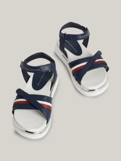 Obuwie I Akcesoria*Tommy Hilfiger Sandały Z Brokatowym Sygnowaniem Na Pasku BLUE
