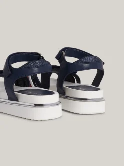Obuwie I Akcesoria*Tommy Hilfiger Sandały Z Brokatowym Sygnowaniem Na Pasku BLUE