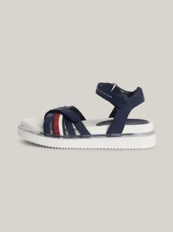Obuwie I Akcesoria*Tommy Hilfiger Sandały Z Brokatowym Sygnowaniem Na Pasku BLUE