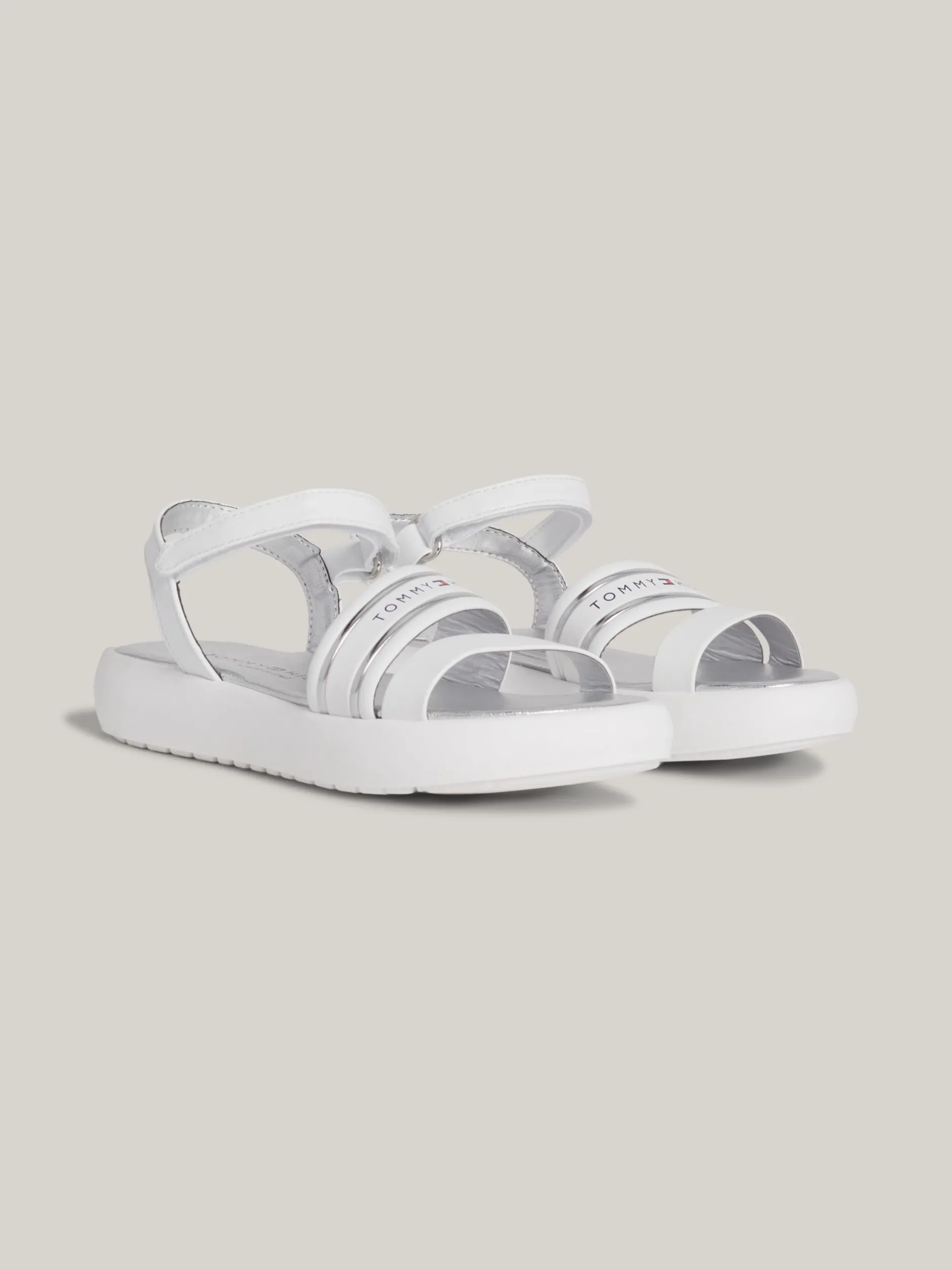 Obuwie I Akcesoria*Tommy Hilfiger Sandały Z Pasków Na Grubej Podeszwie WHITE