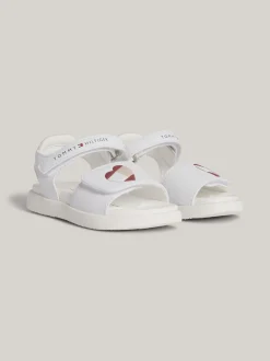 Obuwie I Akcesoria*Tommy Hilfiger Sandały Z Zapięciem Na Rzep WHITE/PINK