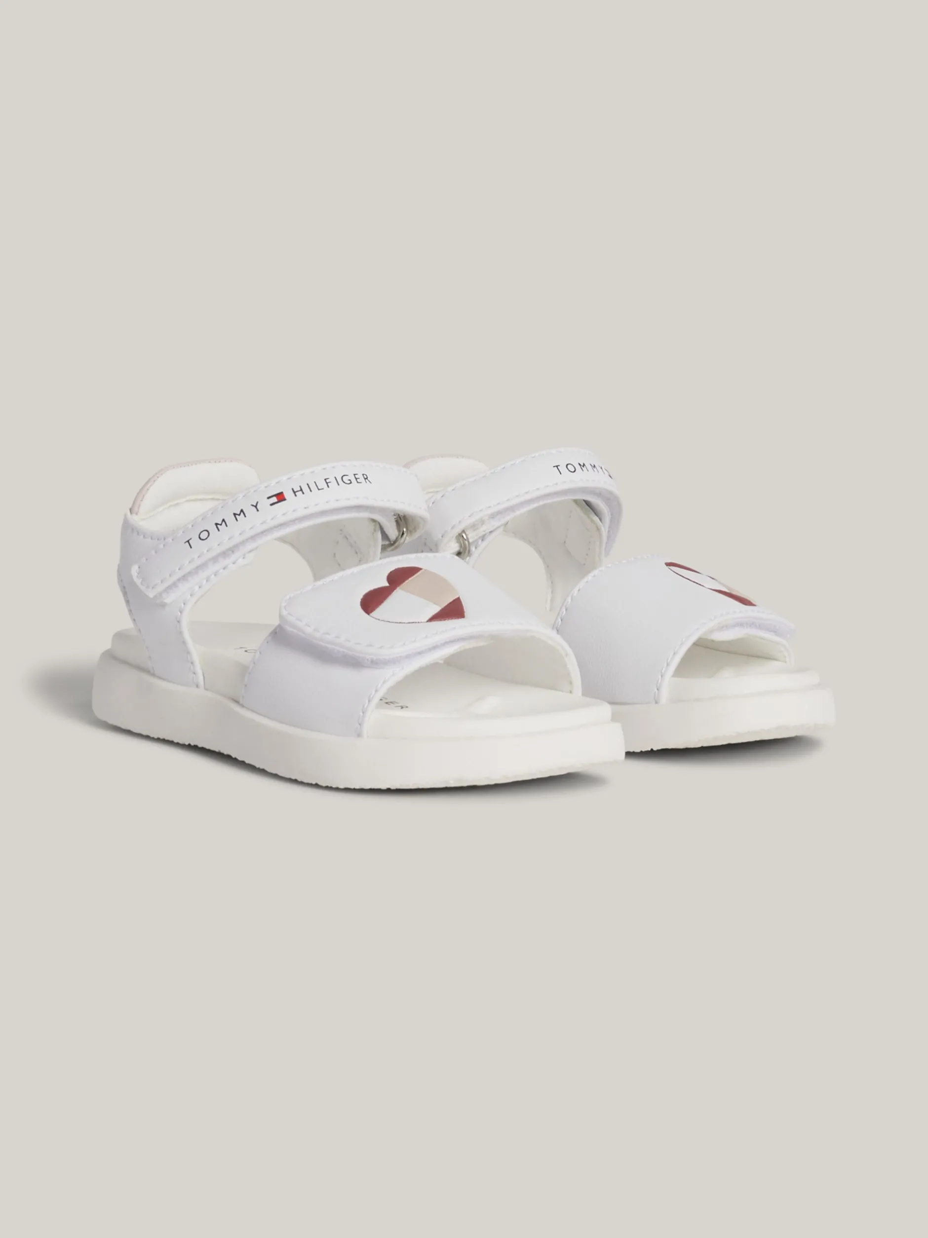 Obuwie I Akcesoria*Tommy Hilfiger Sandały Z Zapięciem Na Rzep WHITE/PINK