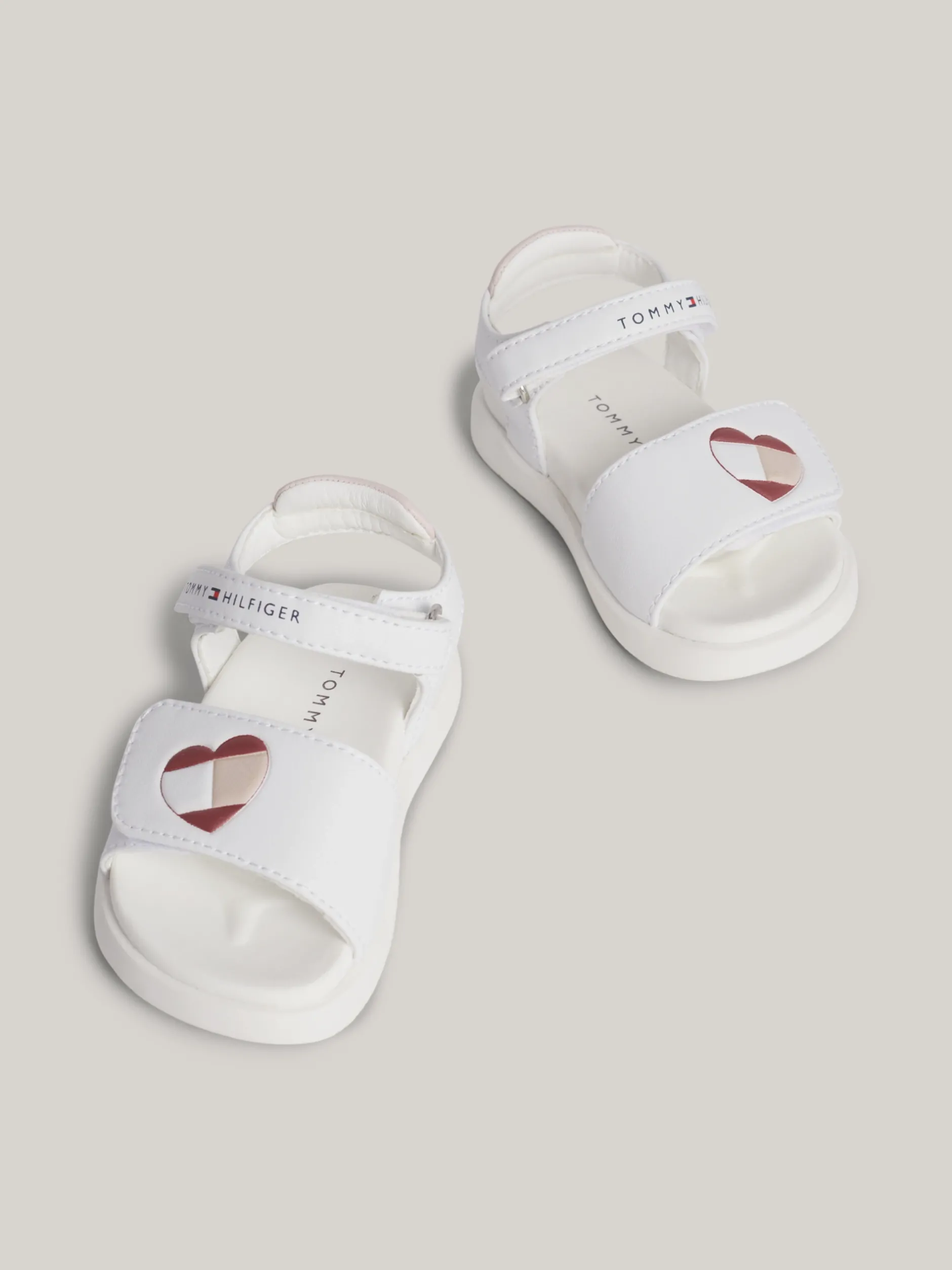 Obuwie I Akcesoria*Tommy Hilfiger Sandały Z Zapięciem Na Rzep WHITE/PINK