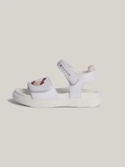 Obuwie I Akcesoria*Tommy Hilfiger Sandały Z Zapięciem Na Rzep WHITE/PINK