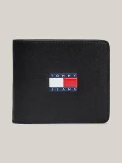 Portfele & Breloczki Do Kluczy*Tommy Hilfiger Składany Na Pół Portfel Na Karty Archive BLACK