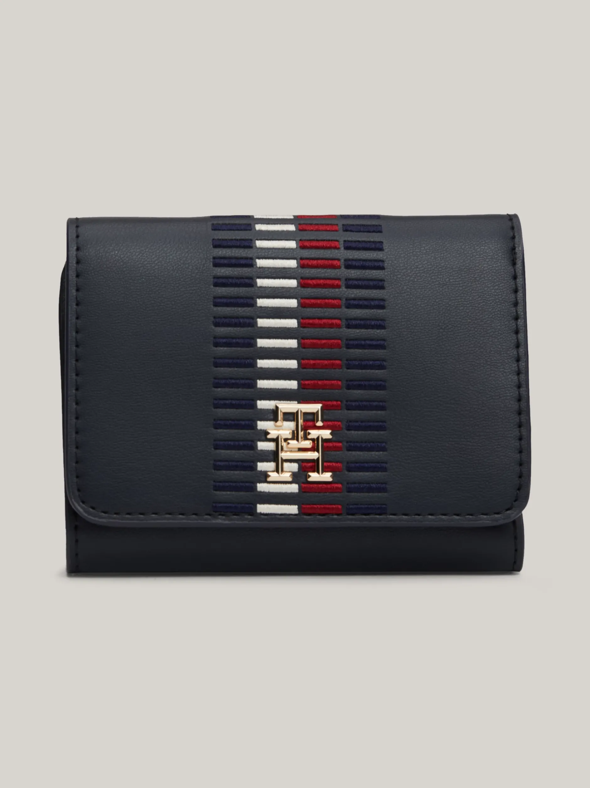 Portfele & Breloczki Do Kluczy*Tommy Hilfiger Składany Portfel Chic Z Monogramem TH SPACE BLUE