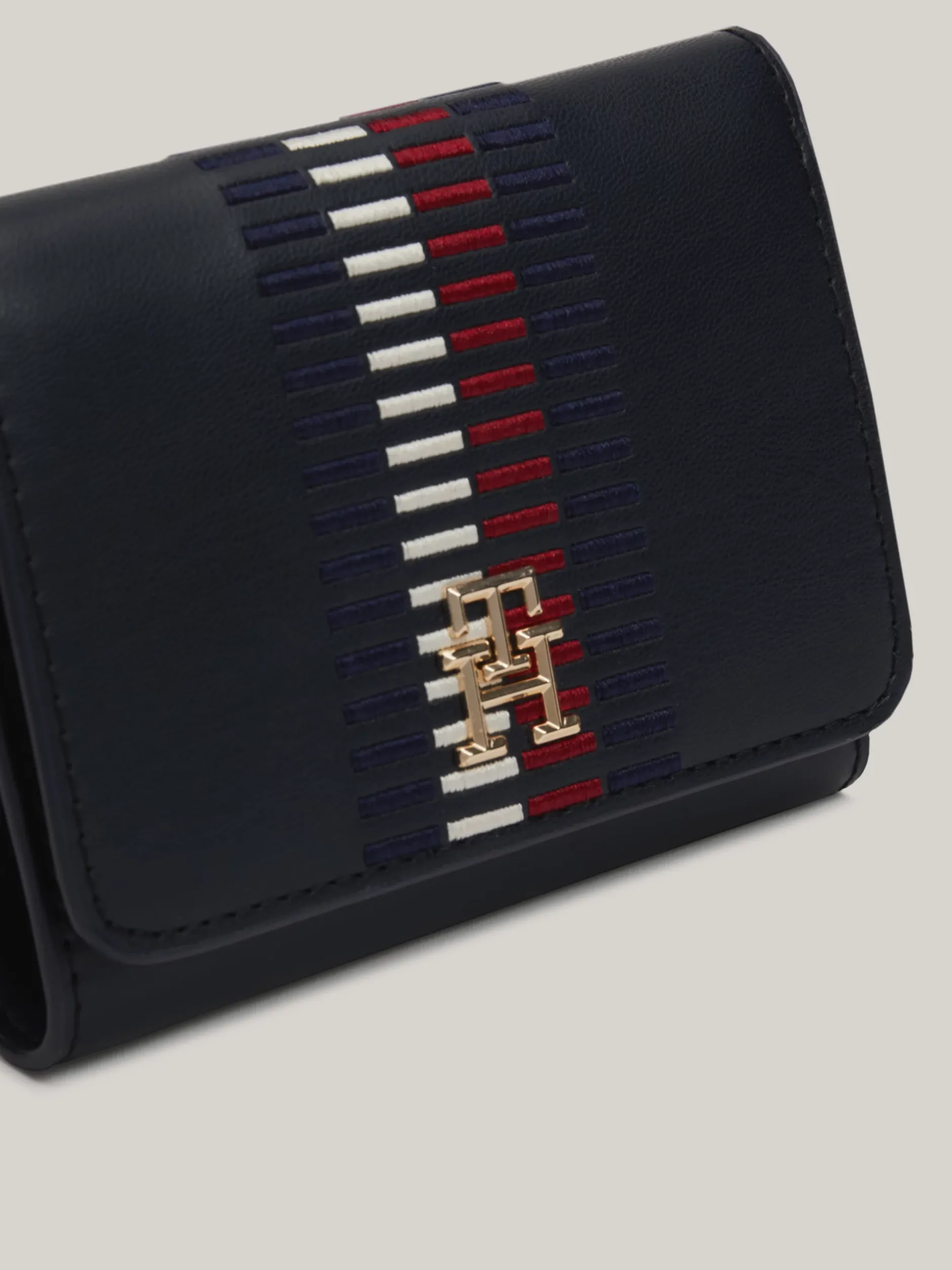 Portfele & Breloczki Do Kluczy*Tommy Hilfiger Składany Portfel Chic Z Monogramem TH SPACE BLUE