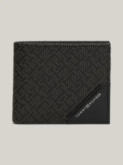 Portfele & Breloczki Do Kluczy*Tommy Hilfiger Składany Portfel Skórzany Business W Monogram TH BLACK
