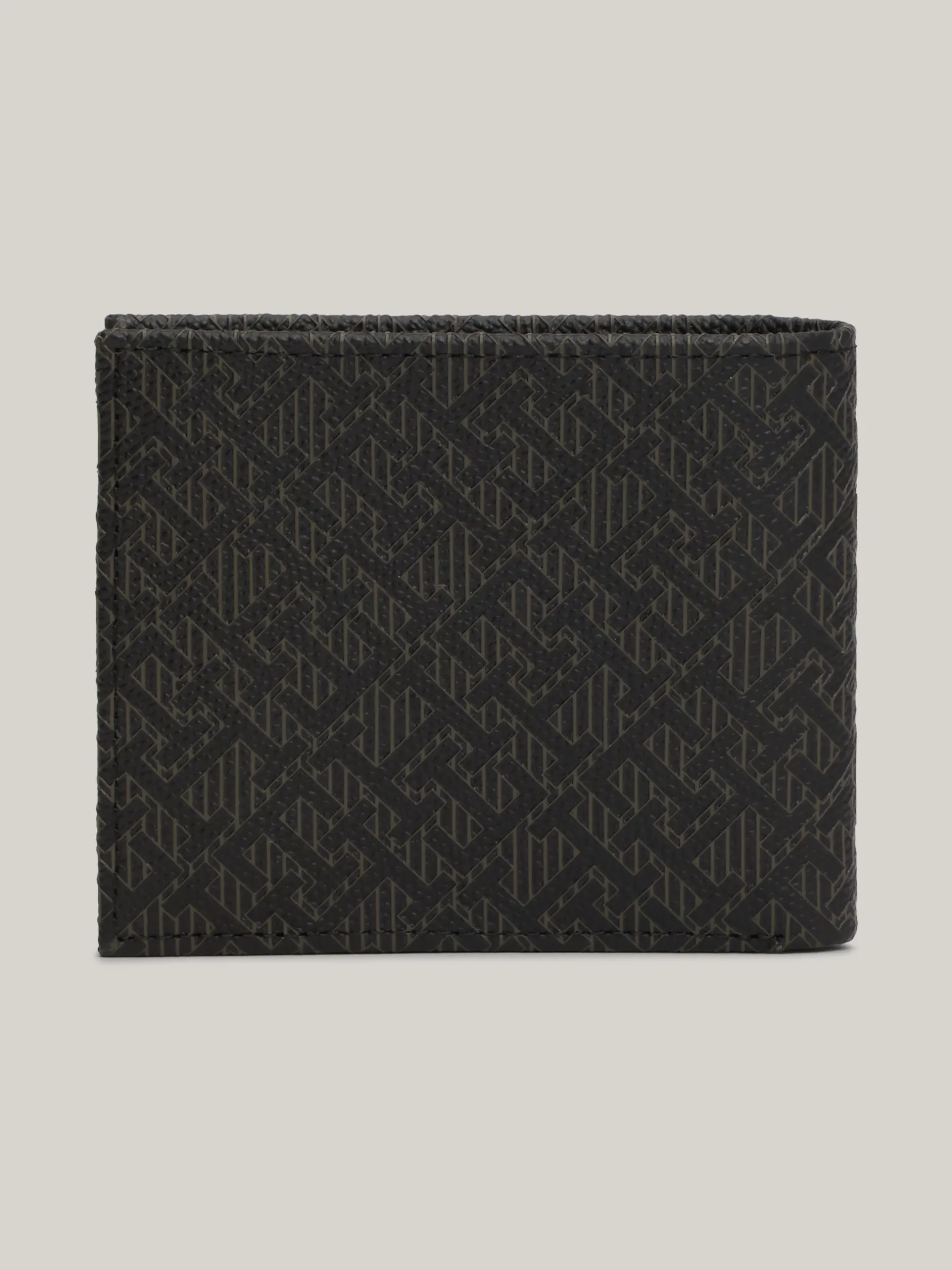 Portfele & Breloczki Do Kluczy*Tommy Hilfiger Składany Portfel Skórzany Business W Monogram TH BLACK
