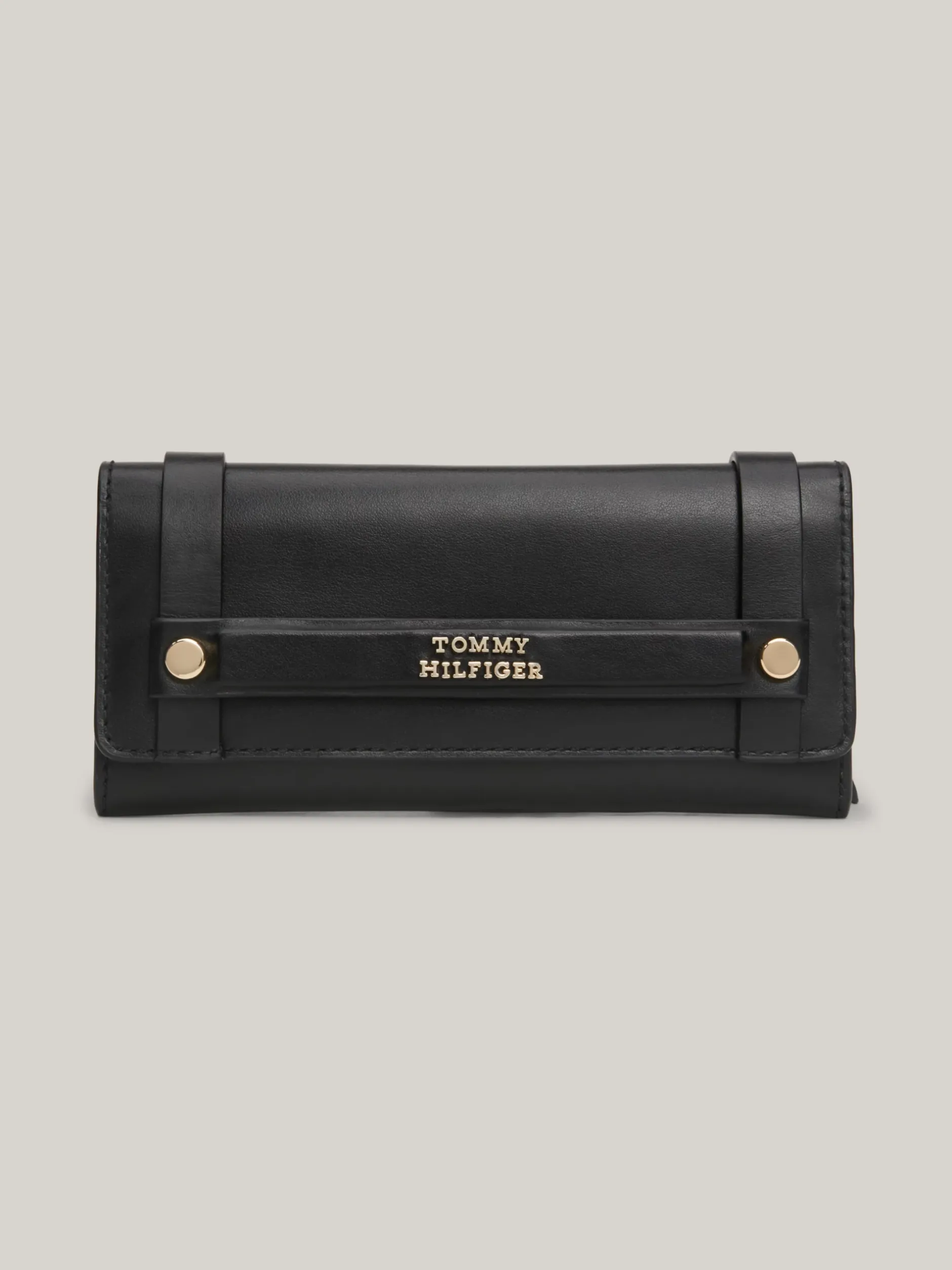 Portfele & Breloczki Do Kluczy*Tommy Hilfiger Składany Portfel Z Klapką Ze Skóry Heritage BLACK