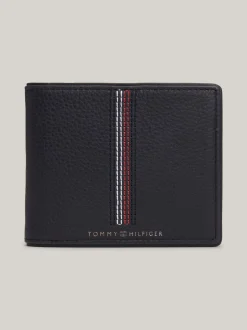 Portfele & Breloczki Do Kluczy*Tommy Hilfiger Składany Portfel Ze Skóry Casual SPACE BLUE
