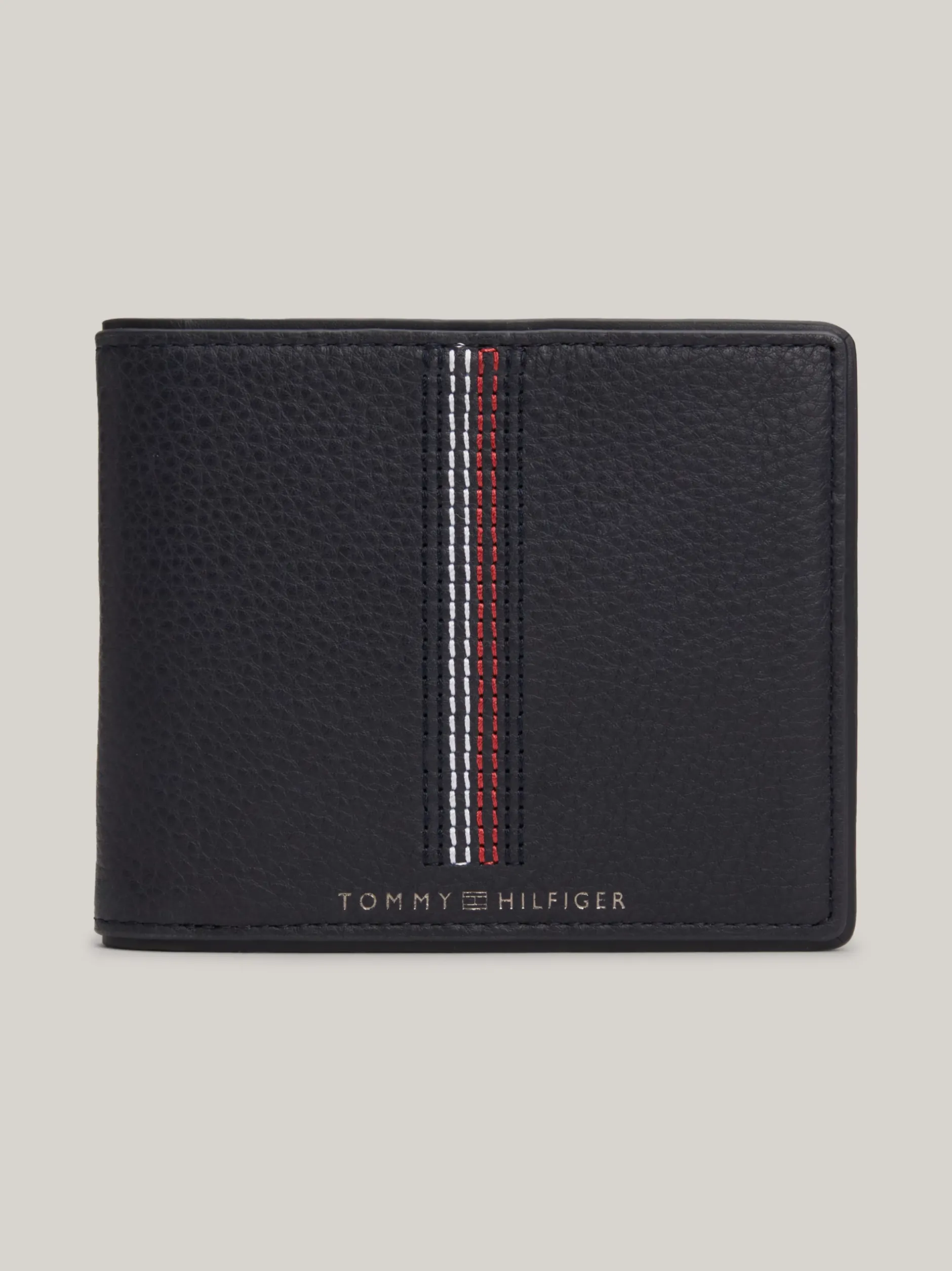 Portfele & Breloczki Do Kluczy*Tommy Hilfiger Składany Portfel Ze Skóry Casual SPACE BLUE