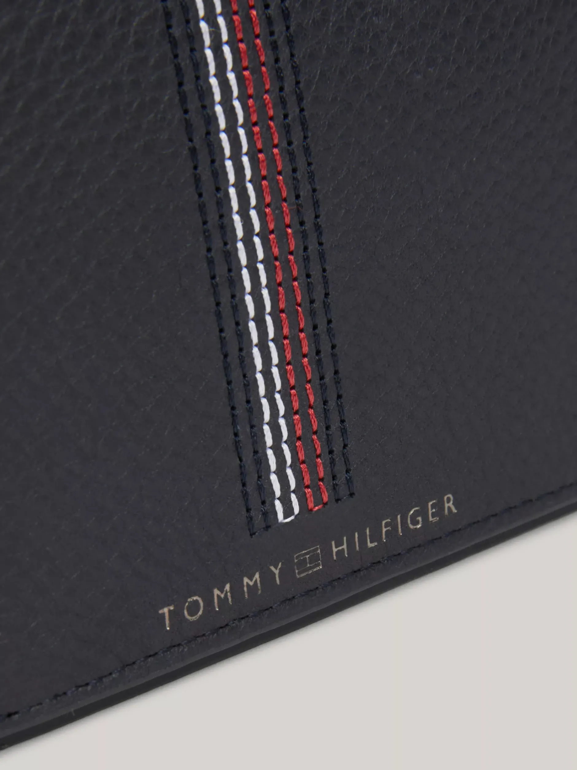 Portfele & Breloczki Do Kluczy*Tommy Hilfiger Składany Portfel Ze Skóry Casual SPACE BLUE
