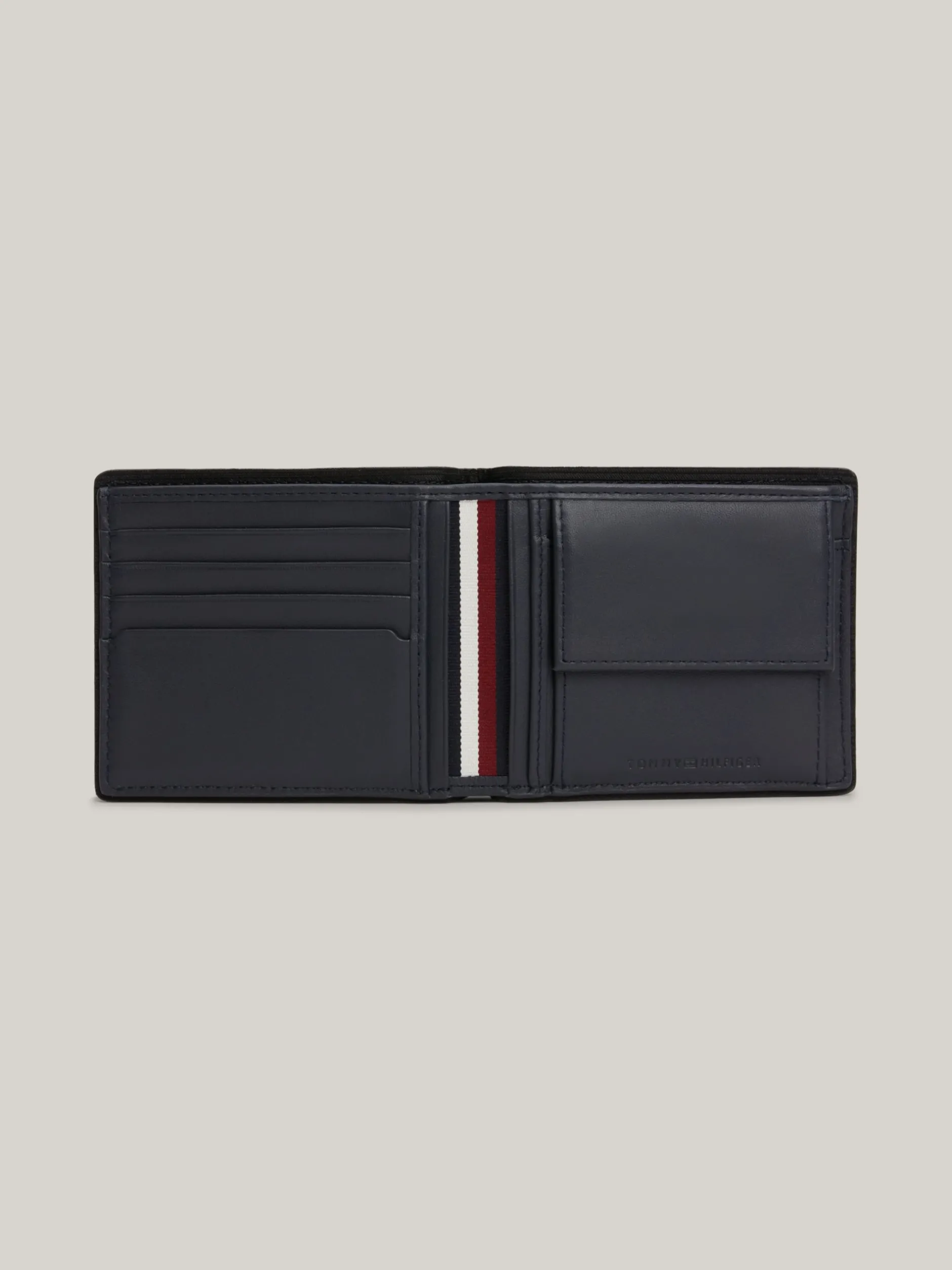 Portfele & Breloczki Do Kluczy*Tommy Hilfiger Składany Portfel Ze Skóry Casual SPACE BLUE