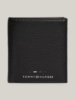 Portfele & Breloczki Do Kluczy*Tommy Hilfiger Składany Portfel Ze Skóry Premium BLACK